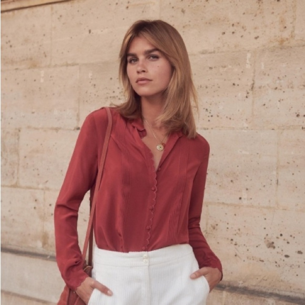 Sezane Nala Shirt (100% silk)